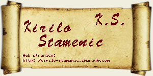 Kirilo Stamenić vizit kartica